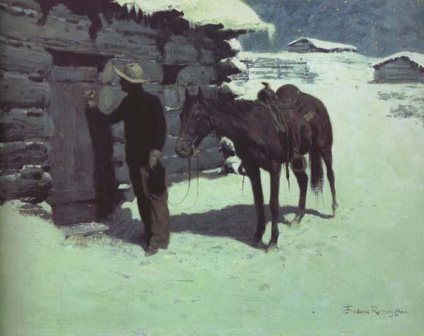 Frederic Remington The Belated Traveler (mk43) oil painting picture